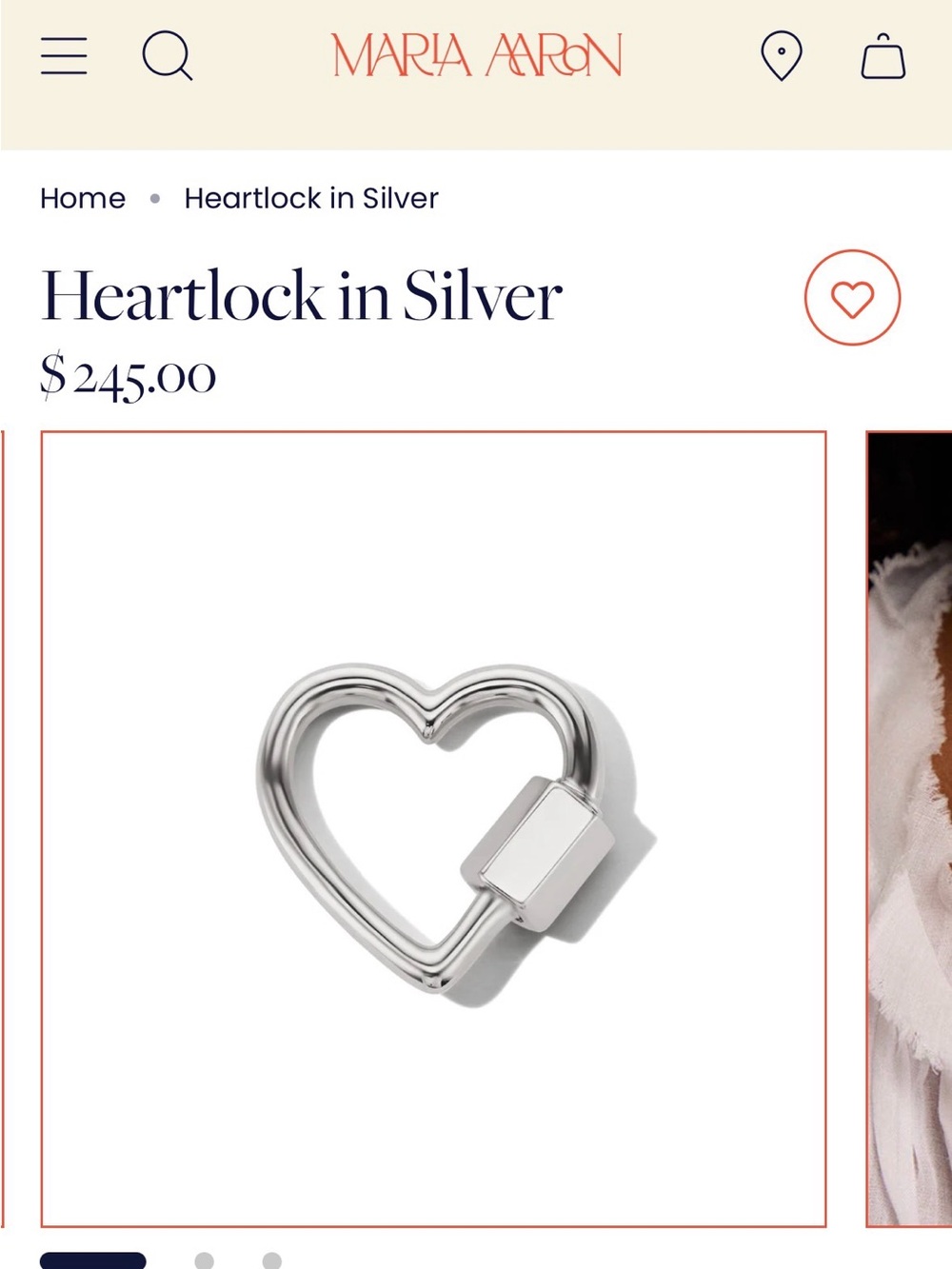 Marla Aaron Silver Heartlock